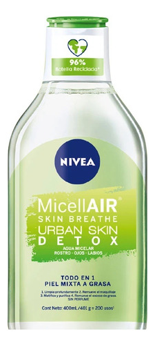 Agua Micelar Nivea Urban Skin Detox 400ml 