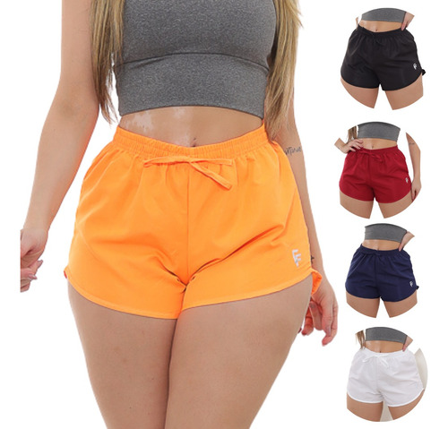 Kit 5 Shortinho Feminino Moda Praia Tactel Levanta Bumbum