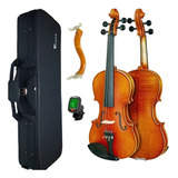 Kit Violino Eagle 4/4 Ve 245 Envelhecido+ Espaleira+afinador