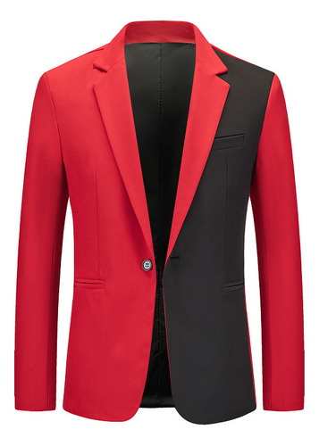 Blazer De Chaqueta Traje Con Bloques De Color Para Hombre