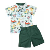 Ropa De Bebe Niño Conjunto Verde Fiesta Temática De Safari 