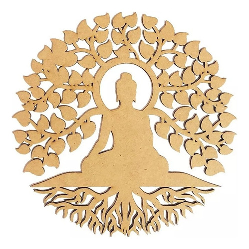 Mandala Meditação Buda Arvore Da Vida Mdf Cru 40 Cm