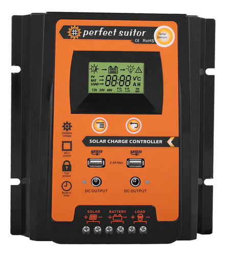 Controlador De Carga Solar 12v/24v 50a Pwm Y Mppt