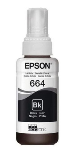 Botella Tinta Epson T664 Original Negro 70 Ml T664120 L380