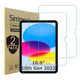 2pzs Mica Cristal Templado Para iPad 10 Generación 2022 10.9