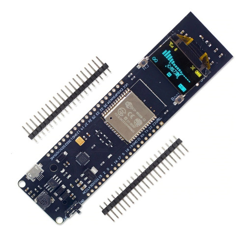 Tarjeta Desarrollo Esp32 Oled Amarillo/azul Portapila 18650