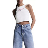 Tank Top Tommy Hilfiger Crop Blanco Mujer Dw0dw16142-ybr