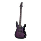 Guitarra Eléctrica Schecter Hellraiser C-1 De Arce/caoba Trans Purple Burst Con Diapasón De Palo De Rosa