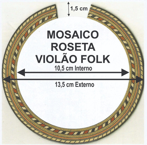 Mosaico Roseta Violão Folk Frete Grátis Entrega Imediata