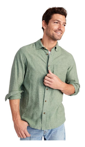 Camisa Hombre Old Navy Everyday De Ajuste Regular Verde