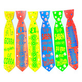 24 Corbata Frases Neon Glow Animacion Carton Partynices