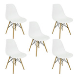 Kit 5 Cadeiras Charles Eames Eiffel Wood Design Varias Cores