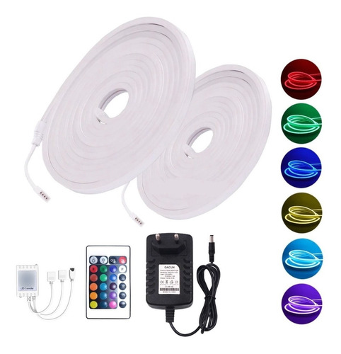 Kit X 10mts Completo Manguera Luces Led Rgb 5050 Fuente