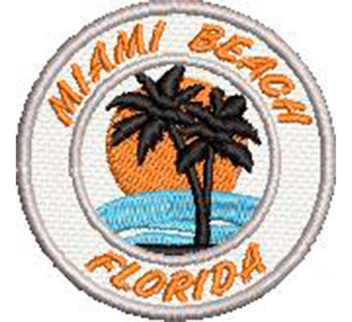 Patch Bordado Miami Beach Florida 5x5 Cm Cód.6173