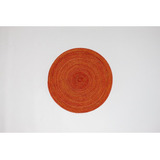 Individuales De Mesa Redondos Rusticos Deco 38cm X1 Color Naranja Rayado