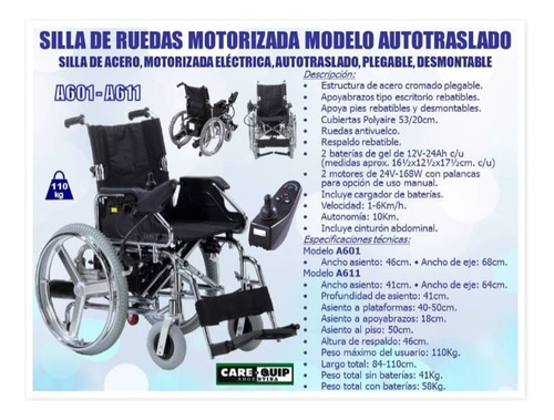 Silla De Ruedas Motorizada Plegable Eléctrica.