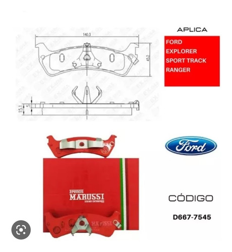Pastillas Frenos Tras Ford Explorer Ranger  95 Al 02 Acme Foto 3