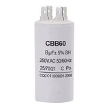 Capacitor 8uf 250vac Cbb60 50/60hz 8mfd Trabajo Refacción