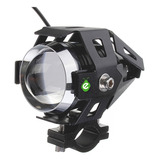 Reflector Zoom 12v U5 Negro Led Cree Para Moto (1 Solo Faro)