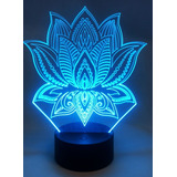 Lampara Led 3d Flor De Loto 2 Holograma 