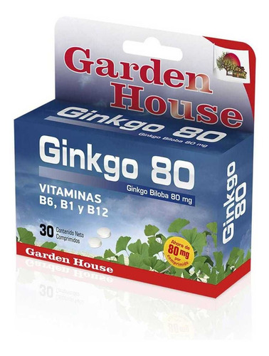 Ginkgo 80 Garden House Vitamina B1 B6 Y B12 X 30comprimidos Sabor Sin Sabor