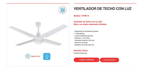 Ventilador De Techo - Liliana