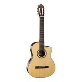Guitarra Electroacústica Cort Ac160cf Para Diestros Natural Laurel Brillante