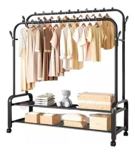 Perchero Metálico Doble Closet Organizador Hogar