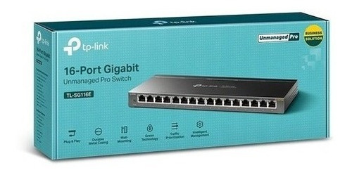 Switch Gigabit Gerenciável De 16 Portas Tp-link Tl-sg116e