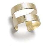 Anillo 2 Argollas Satinadas Enchapado Oro 18k Adaptable