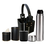 Set Matero Juego Mate Termo 1l  Mate Bombilla Latas Canasta