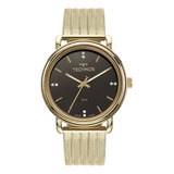 Relógio Technos Feminino Dourado 2039dx 1p Mostrador Preto