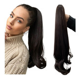 Aplique De Cabelo Rabo De Cavalo Orgânico Com Piranha 60cm