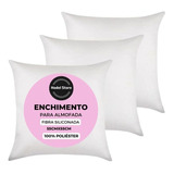 Kit 3 Enchimento Refil Almofada 55x55 Fibra 100% Siliconada