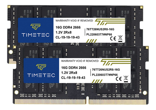 Timetec Kit De 32 Gb (2 X 16 Gb) Ddr4 2666 Mhz (ddr4-2666) P