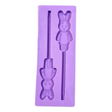 R628 Molde De Silicone Caneta Coelhinhos Resina Decorar