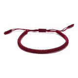 Pulsera Protección Budista Tibetana Burdeo