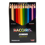 24 Lapices Colores Jumbo Baco Triangular Bacoiris Escolar