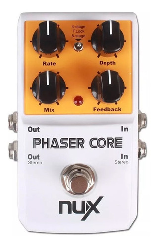 Pedal Efecto Para Guitarra Nux Phaser Core Color Blanco/naranja