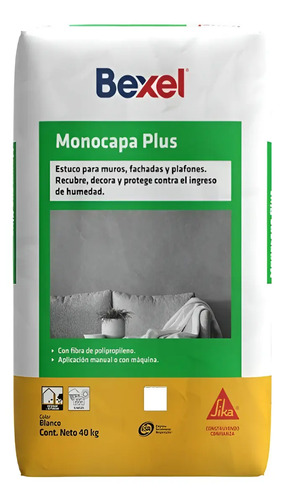 Estuco Monocapa Bexel Blanco + 1 Pigmento De Color A Elegir | Envío gratis