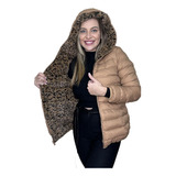 Jaqueta Fake Down Dupla Face Animal Print 40500099