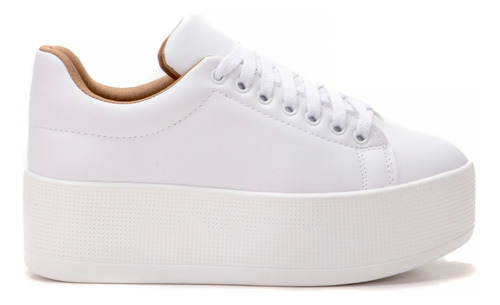 Tenis Plataforma Feminino Branco Sola Alta Fashion Blogueira