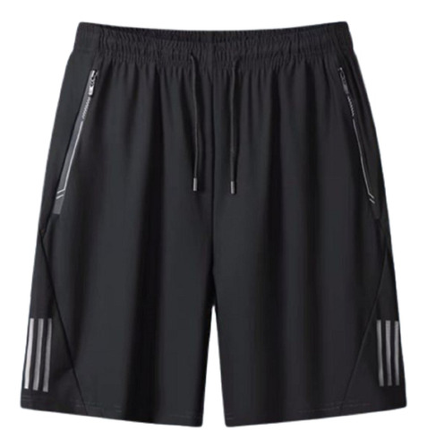 Short Masculino Bermuda 2 Bolsos Zíper Secagem Rápida Fina