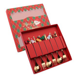 Cubiertos De Navidad Con Caja De Regalo Kits De Cubiertos De