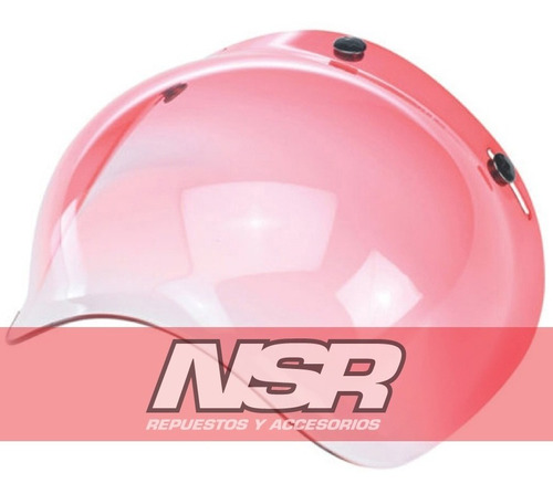 Burbuja Casco Abierto Negra Cristal Transparente + Nsr Moto