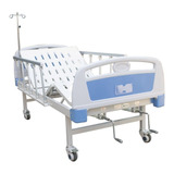 Cama Tipo Hospitalaria Manual Con Barandales Y Colchon Ms Color Blanco