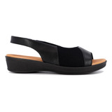 Sandália Usaflex Feminino Elástico Slingback Ana Bela Preto