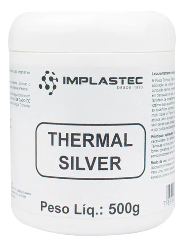 Pasta Térmica Com Prata Thermal Silver Implastec Pote 500g