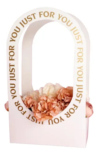 Canasta Cartulina Porta Flores Frases Pack X 10u