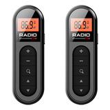 A 2pcs Mini Rádio Fm Bolso 76-108 Mhz Lapela Recarregável